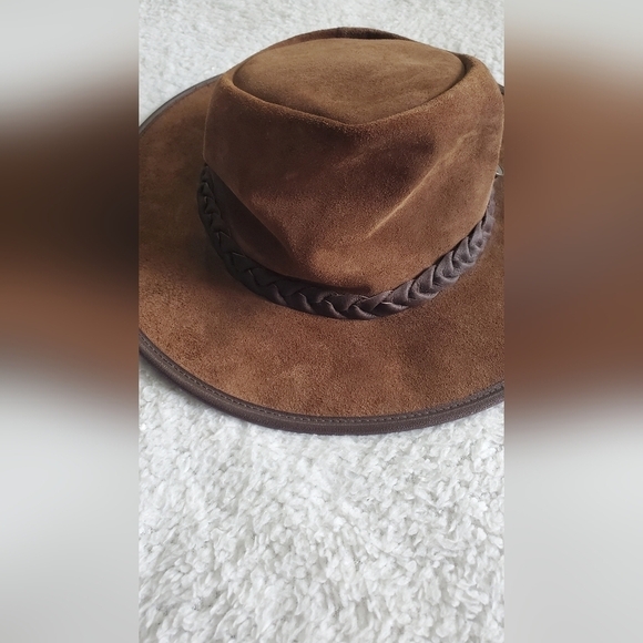 OUTBACK Survival gear Vintage Leather Brown Western unsix  Hat - Picture 13 of 14